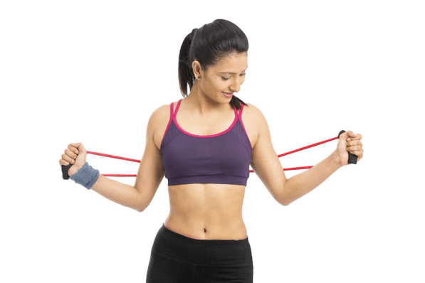Exercise with an elastic band