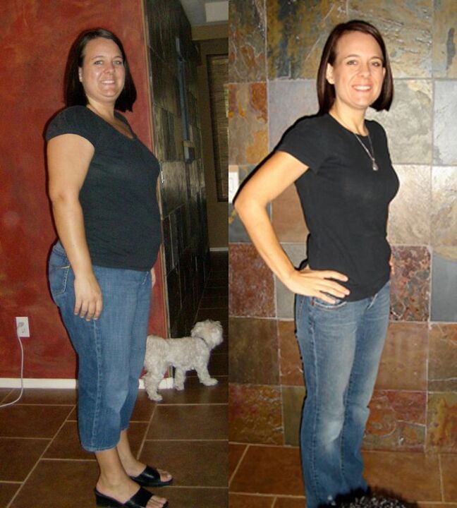 The result of a woman losing weight on a weekly buckwheat diet of 5 kg